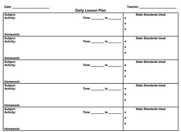 Blank Template For Lesson Plans Teacher Strategies